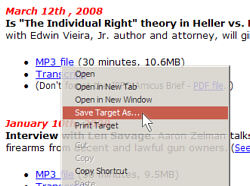 To download and save an MP3 sound file To download and save an MP3 sound file